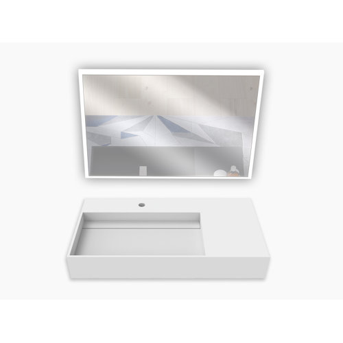 CastelloUSA Juniper 36" Solid Surface Wall Mount Modern Minimalist Left